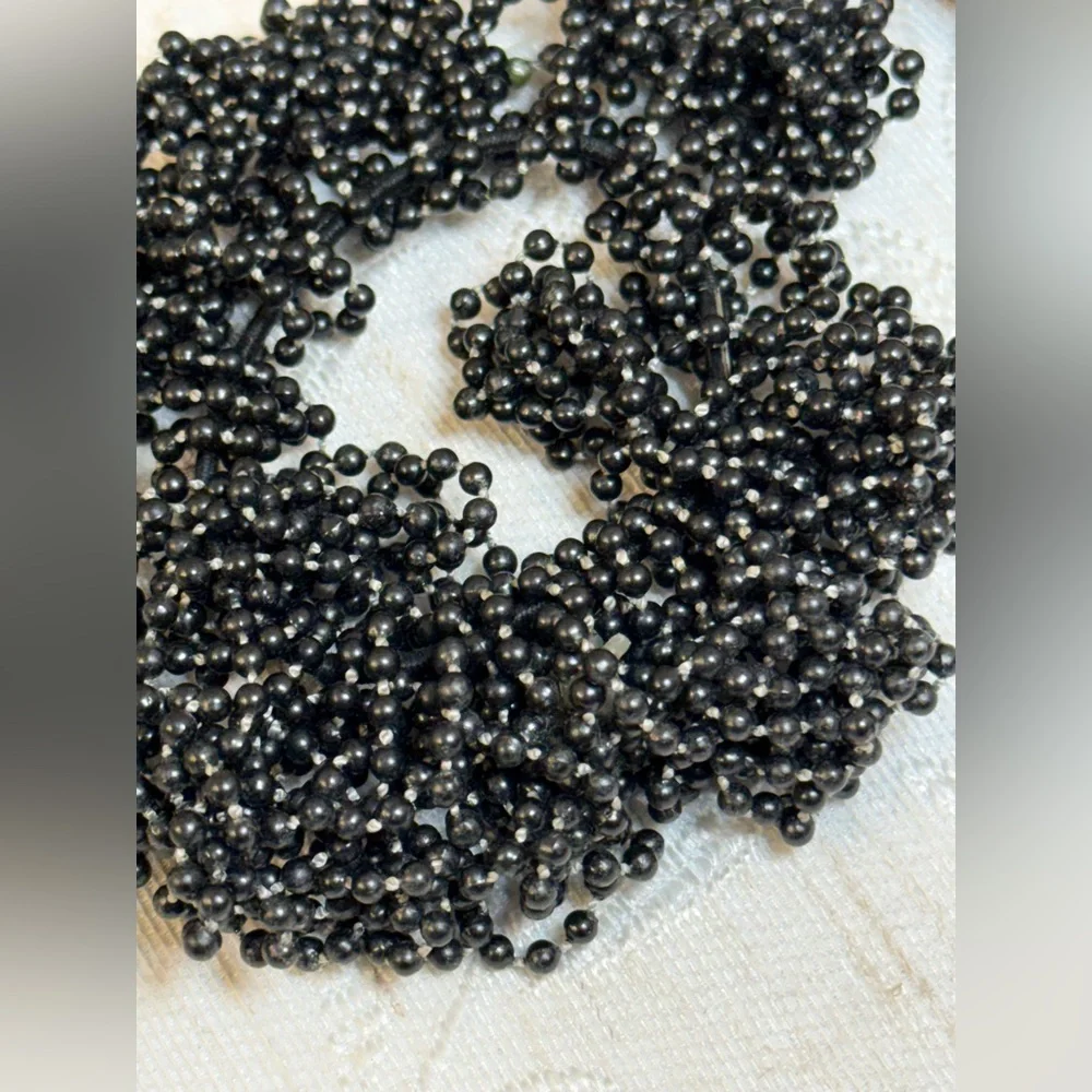 LELET NY Designer Hair Set: 3pc Black Beaded & Hand-Knotted‎ Luxury Scrunchies